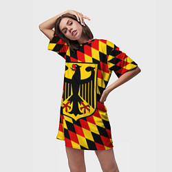 Футболка женская длинная Germany, цвет: 3D-принт — фото 2