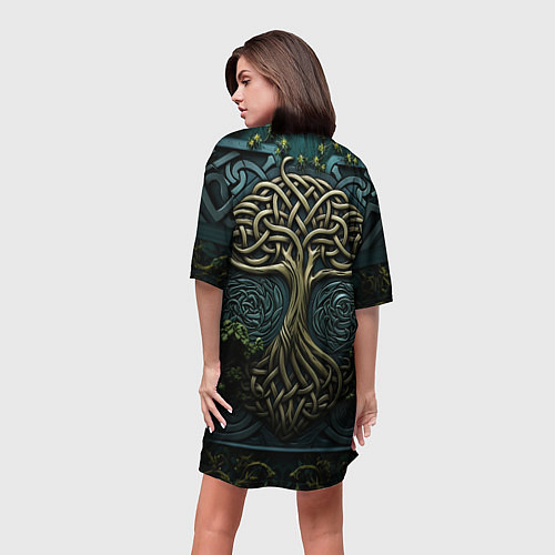 Женская длинная футболка Дерево друидов / 3D-принт – фото 4