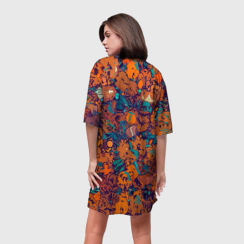 Женская длинная футболка Осенняя ностальгия / 3D-принт – фото 4