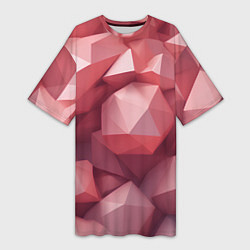Футболка женская длинная Розовые полигоны, цвет: 3D-принт