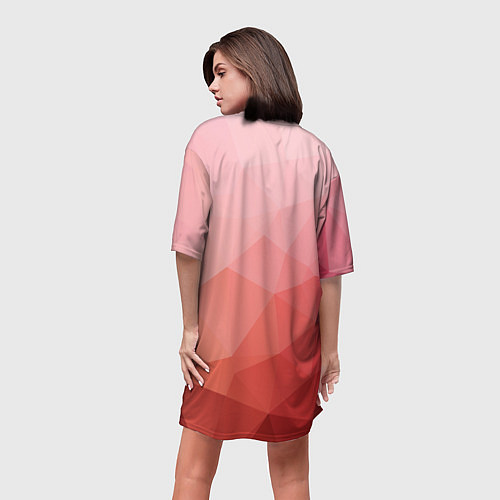 Женская длинная футболка Абстракция с градиентом полигональная / 3D-принт – фото 4