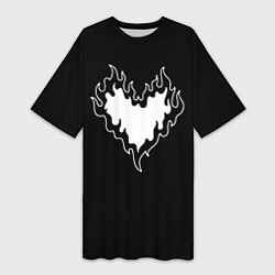 Женская длинная футболка Burning heart