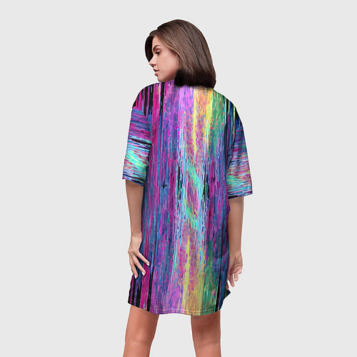 Женская длинная футболка Размазанная краска / 3D-принт – фото 4