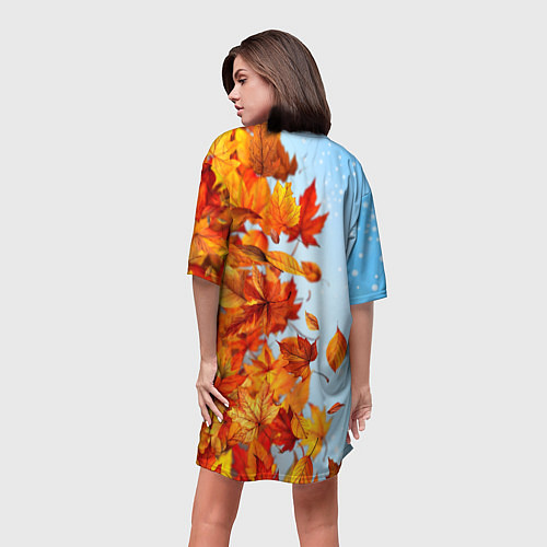 Женская длинная футболка Лиса осень-зима / 3D-принт – фото 4