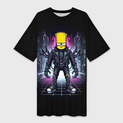 Женская длинная футболка Cool Bart Simpson - cyberpunk - ai art