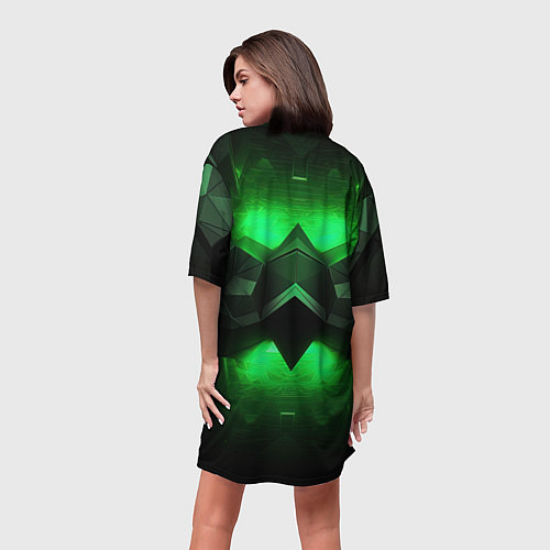 Женская длинная футболка Абстрактное царство зелени / 3D-принт – фото 4