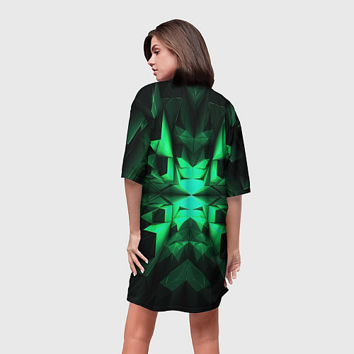 Женская длинная футболка Абстрактное погружение в зелень / 3D-принт – фото 4