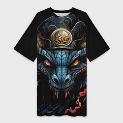 Женская длинная футболка Морозный владыка дракон