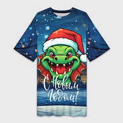 Женская длинная футболка Символ 2024 дракошка