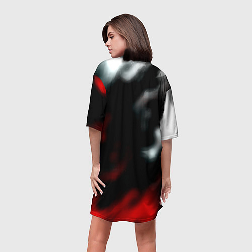 Женская длинная футболка Counter strike game flame / 3D-принт – фото 4