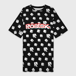 Женская длинная футболка Roblox pattern game