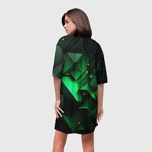 Женская длинная футболка Визуальные иллюзии в геометрии / 3D-принт – фото 4