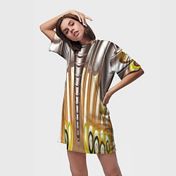 Футболка женская длинная Абстрактный рисунок по мотивам крыла бабочки, цвет: 3D-принт — фото 2