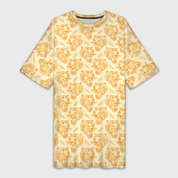 Футболка женская длинная Рычания тигра, цвет: 3D-принт