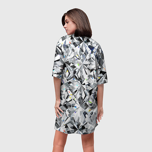 Женская длинная футболка Магия бриллиантового мерцания / 3D-принт – фото 4