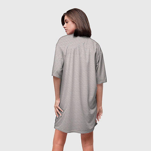 Женская длинная футболка Французский палевый бульдог на кирпичной стене / 3D-принт – фото 4