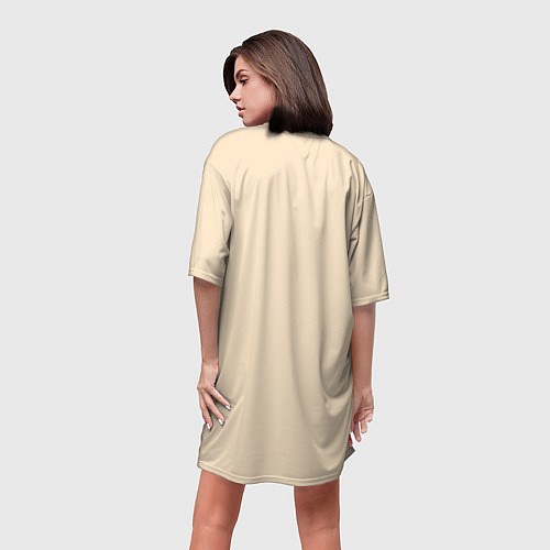 Женская длинная футболка Капибара очень крупными буквами / 3D-принт – фото 4