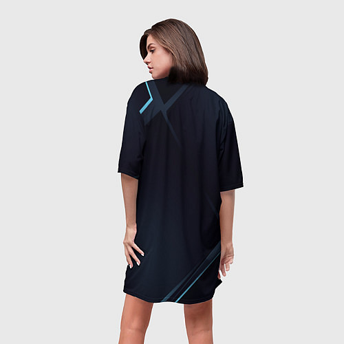 Женская длинная футболка Лайла в ромбе / 3D-принт – фото 4