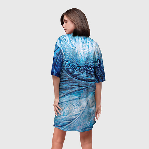 Женская длинная футболка Ледяной узор / 3D-принт – фото 4