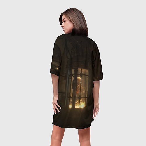 Женская длинная футболка STALKER 2 монстр в колбе / 3D-принт – фото 4