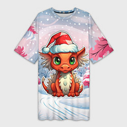 Женская длинная футболка Символ нового 2024 года