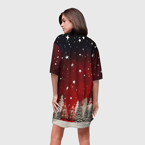 Женская длинная футболка Символ нового 2024 года маленький дракоша / 3D-принт – фото 4