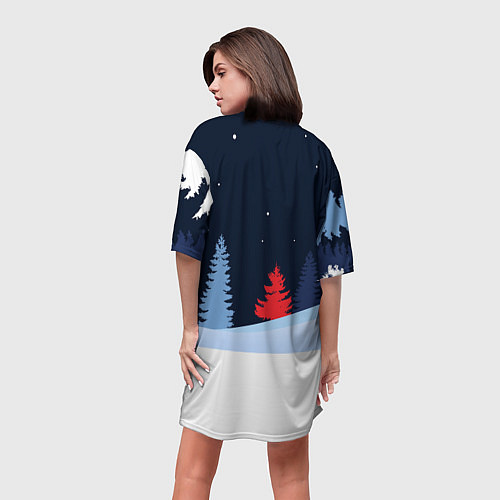 Женская длинная футболка Красный злой дракон 2024 / 3D-принт – фото 4