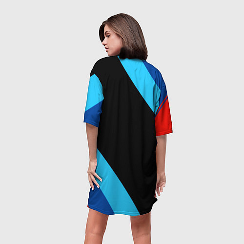 Женская длинная футболка BMW line / 3D-принт – фото 4