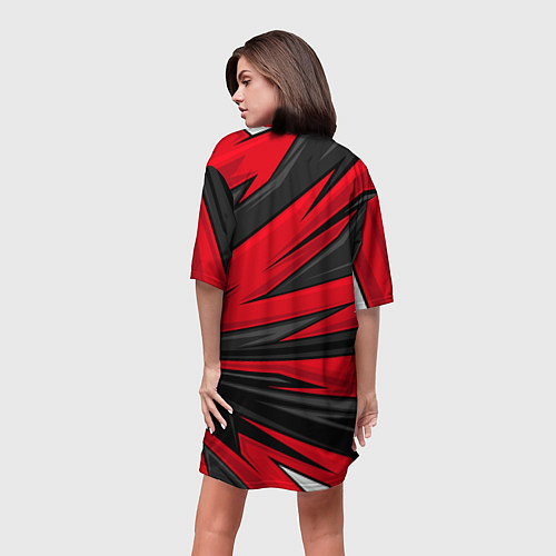 Женская длинная футболка Red sport - honda / 3D-принт – фото 4