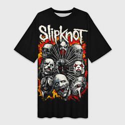 Женская длинная футболка Slipknot метал-группа