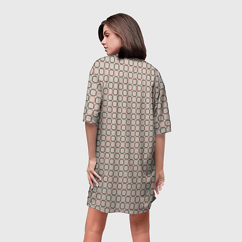 Женская длинная футболка В клетку стиль 60-х / 3D-принт – фото 4