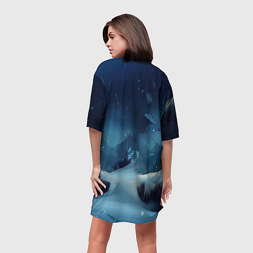 Женская длинная футболка Великолепный звездоцап дракон / 3D-принт – фото 4