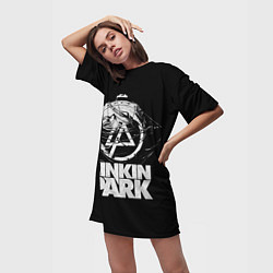 Футболка женская длинная Linkin Park рэп-метал, цвет: 3D-принт — фото 2