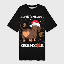 Футболка женская длинная Have a merry kissmyass, цвет: 3D-принт