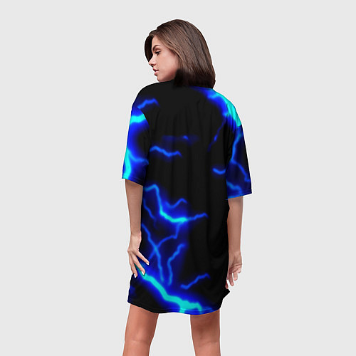 Женская длинная футболка Маршмэллоу шторм / 3D-принт – фото 4