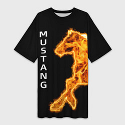 Женская длинная футболка Mustang fire