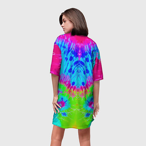 Женская длинная футболка Tie-Dye abstraction / 3D-принт – фото 4
