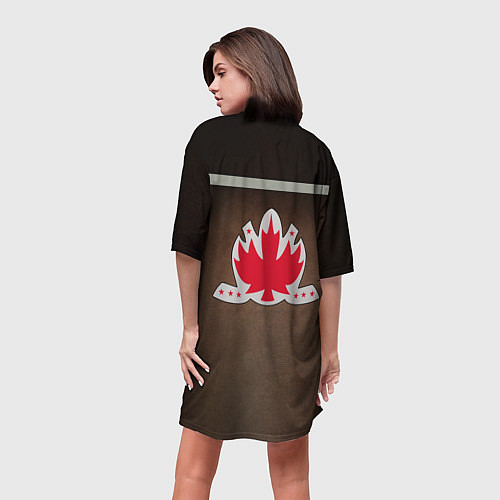 Женская длинная футболка Куртка Турбо из Слово пацана с кленовым листом / 3D-принт – фото 4
