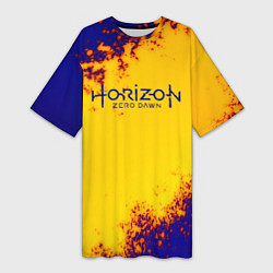 Женская длинная футболка Horizon zero dawn alloy grunge metal