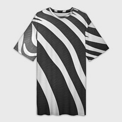 Футболка женская длинная Зебровые линии, цвет: 3D-принт