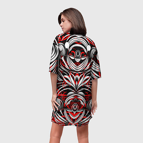 Женская длинная футболка Узоры паттерны / 3D-принт – фото 4