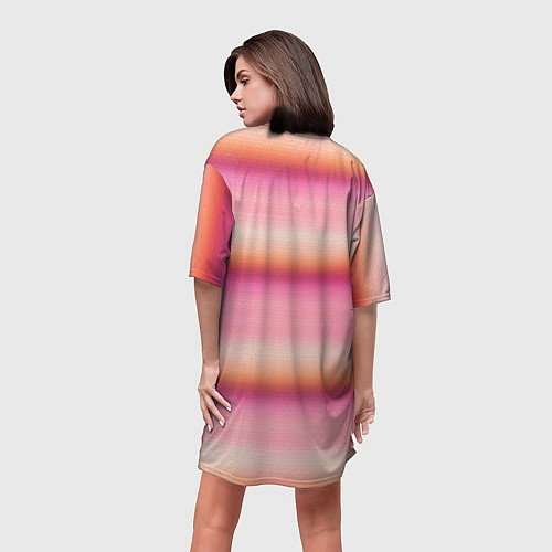 Женская длинная футболка Энид Синклер - арт и текстура розового свитера / 3D-принт – фото 4