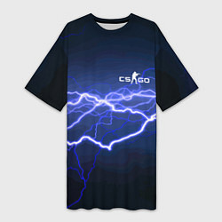 Женская длинная футболка Counter Strike - lightning