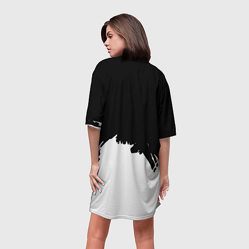 Женская длинная футболка Elden ring gold / 3D-принт – фото 4