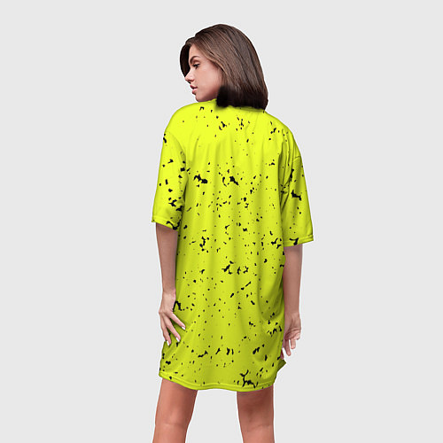 Женская длинная футболка Лимонная текстура / 3D-принт – фото 4