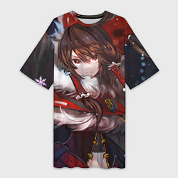 Женская длинная футболка Touhou Project Рейму Winter