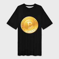 Женская длинная футболка Биткоин крипта
