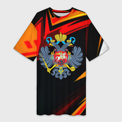 Женская длинная футболка Герб Рф геометрия
