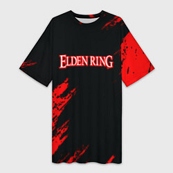 Женская длинная футболка Elden ring краски текстура