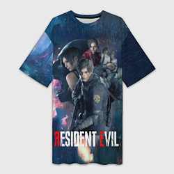 Женская длинная футболка Resident Evil game color